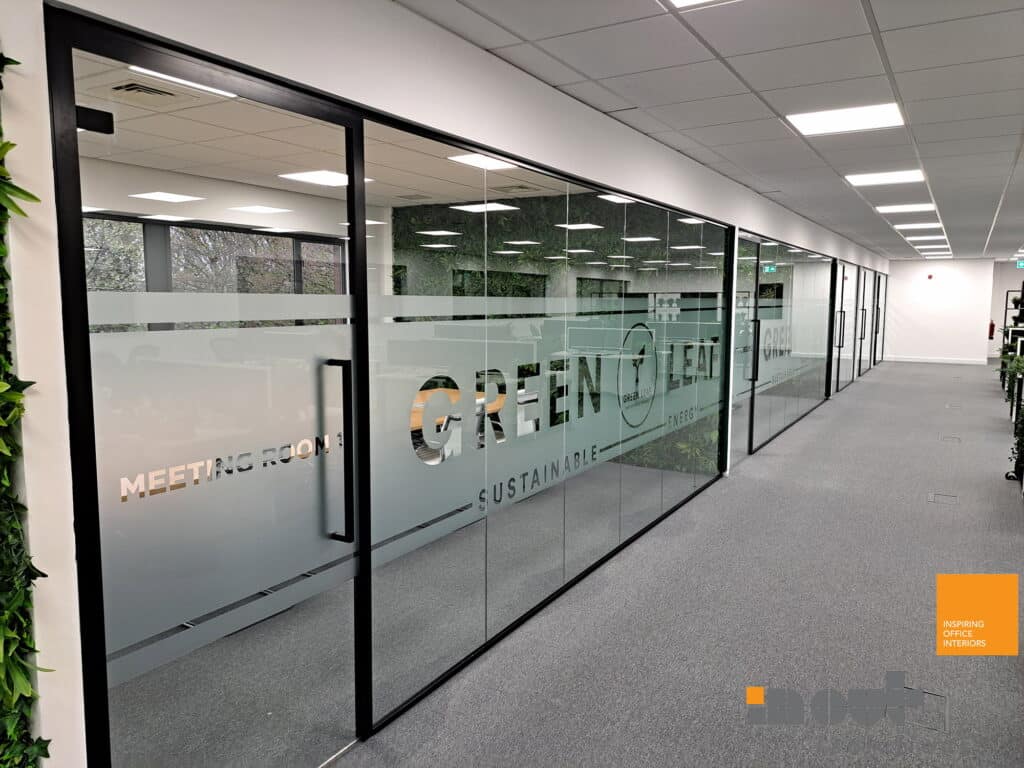 Aluminium Glass Office Partitions Bespoke Glass Manifestation