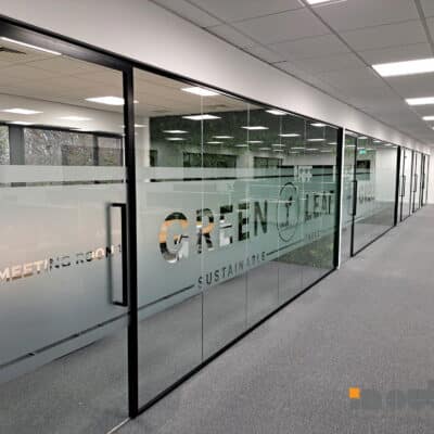 Aluminium Glass Office Partitions Bespoke Glass Manifestation