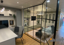 Glass Partition Walls Exeter, Banded Glass Wall Exeter, Glass Room Divider