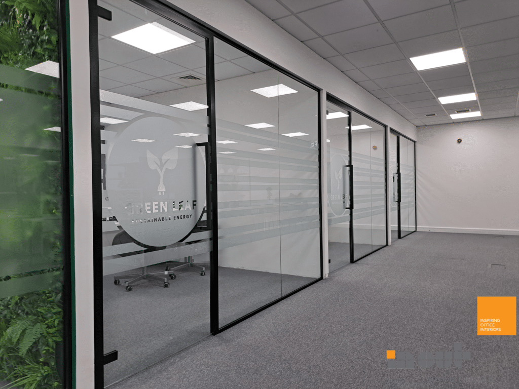 Glass Office Walls with Framed Glass Doors