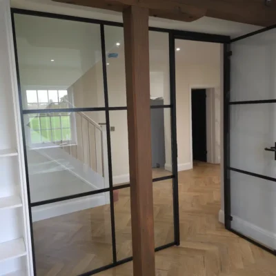Black Framed Glass Wall with Door