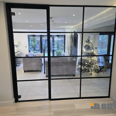Banded Art Deco Internal Glass Room Divider in Stockport