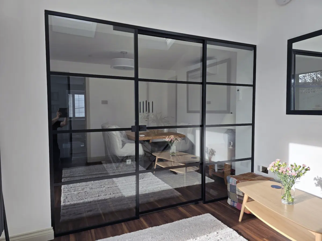 Sliding Glass Door with Side Panels Preston