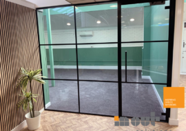 Banded Glass Partition Banded Glazed Partitioning Banded Glazed Office Wall