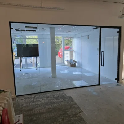 Glass Partition Wall with Framed Glass Door