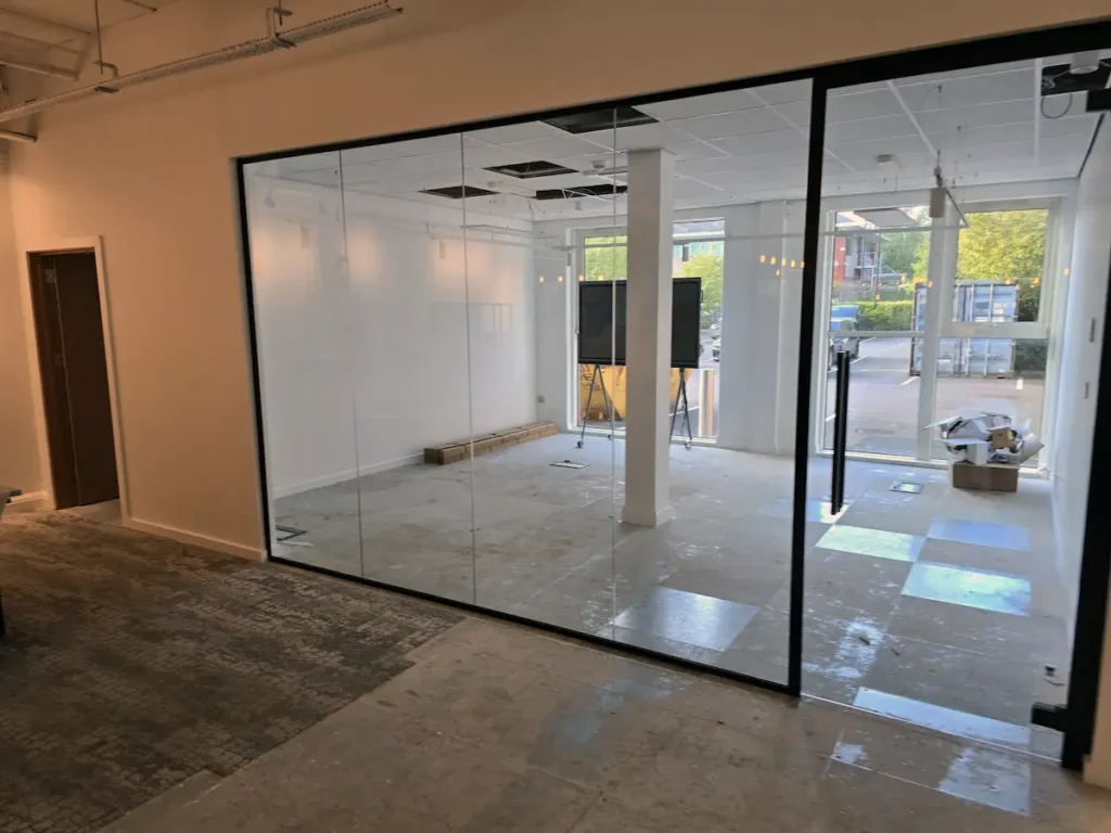 Black Framed Glass Partition Cheshire