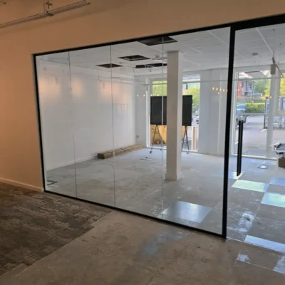 Black Framed Glass Partition Cheshire