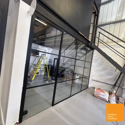 Art Deco Black Glass Partition