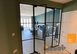 Glass Partition Walls Bedfordshire Black Glazed Doors Bedfordshire